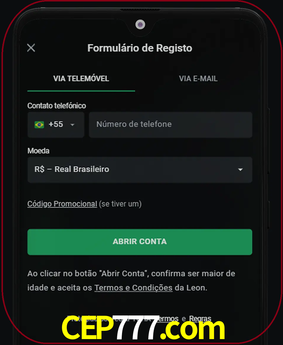 Abra o aplicativo e inicie o processo de registro.