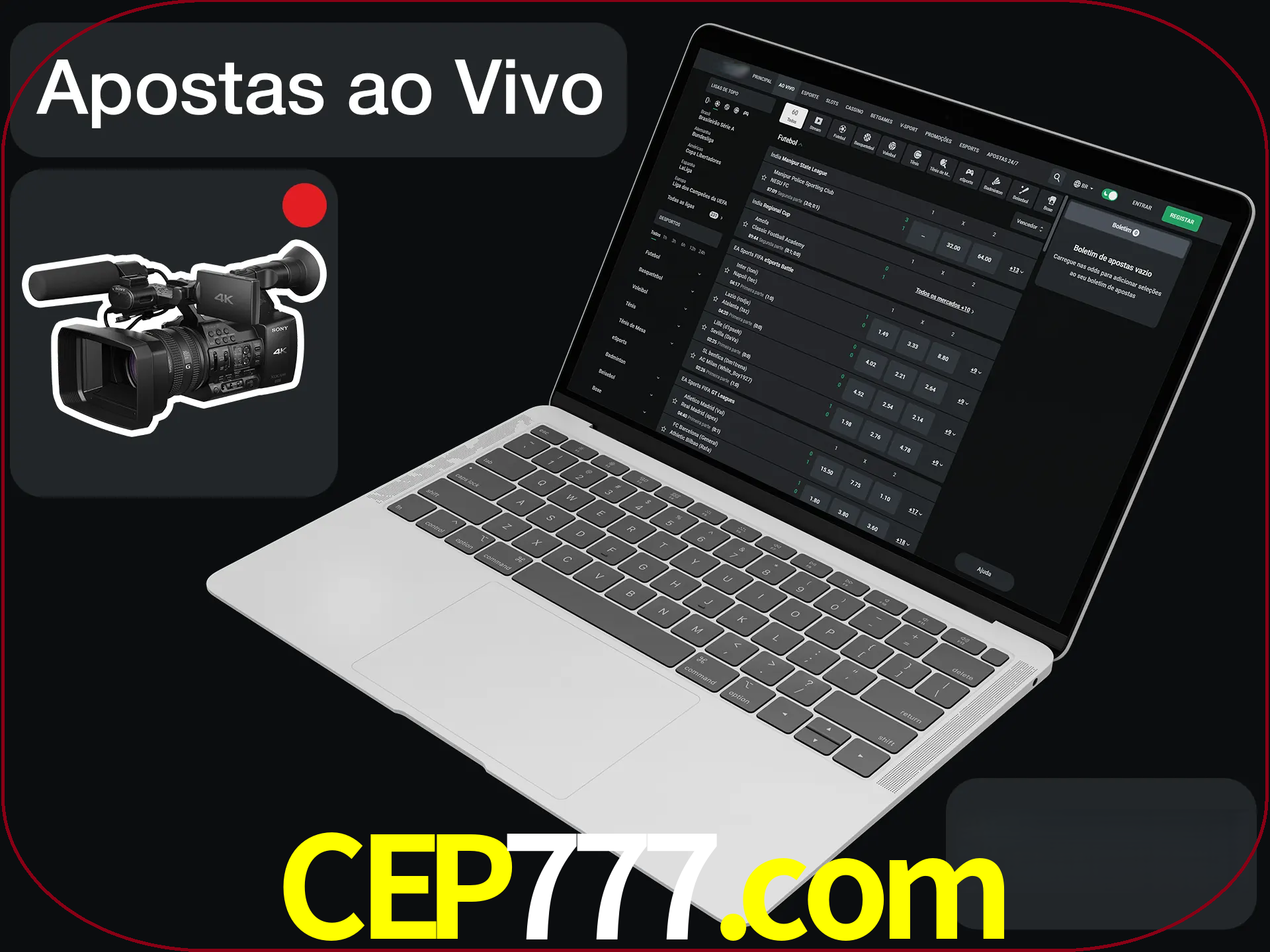 Aposte em formato ao vivo em nosso site.