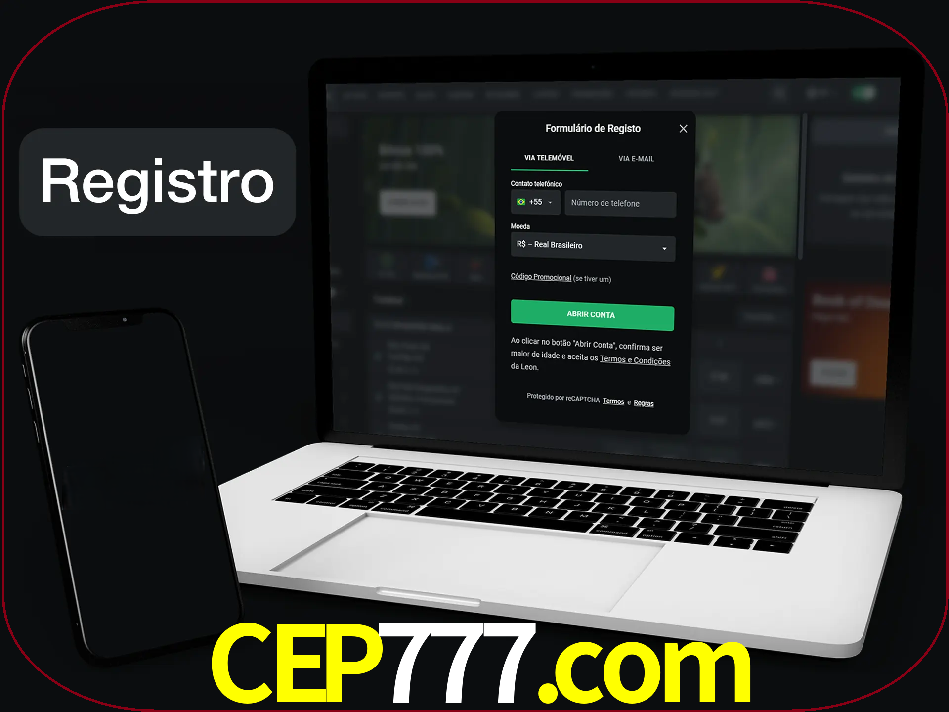 O registro na LeonBet é simples.